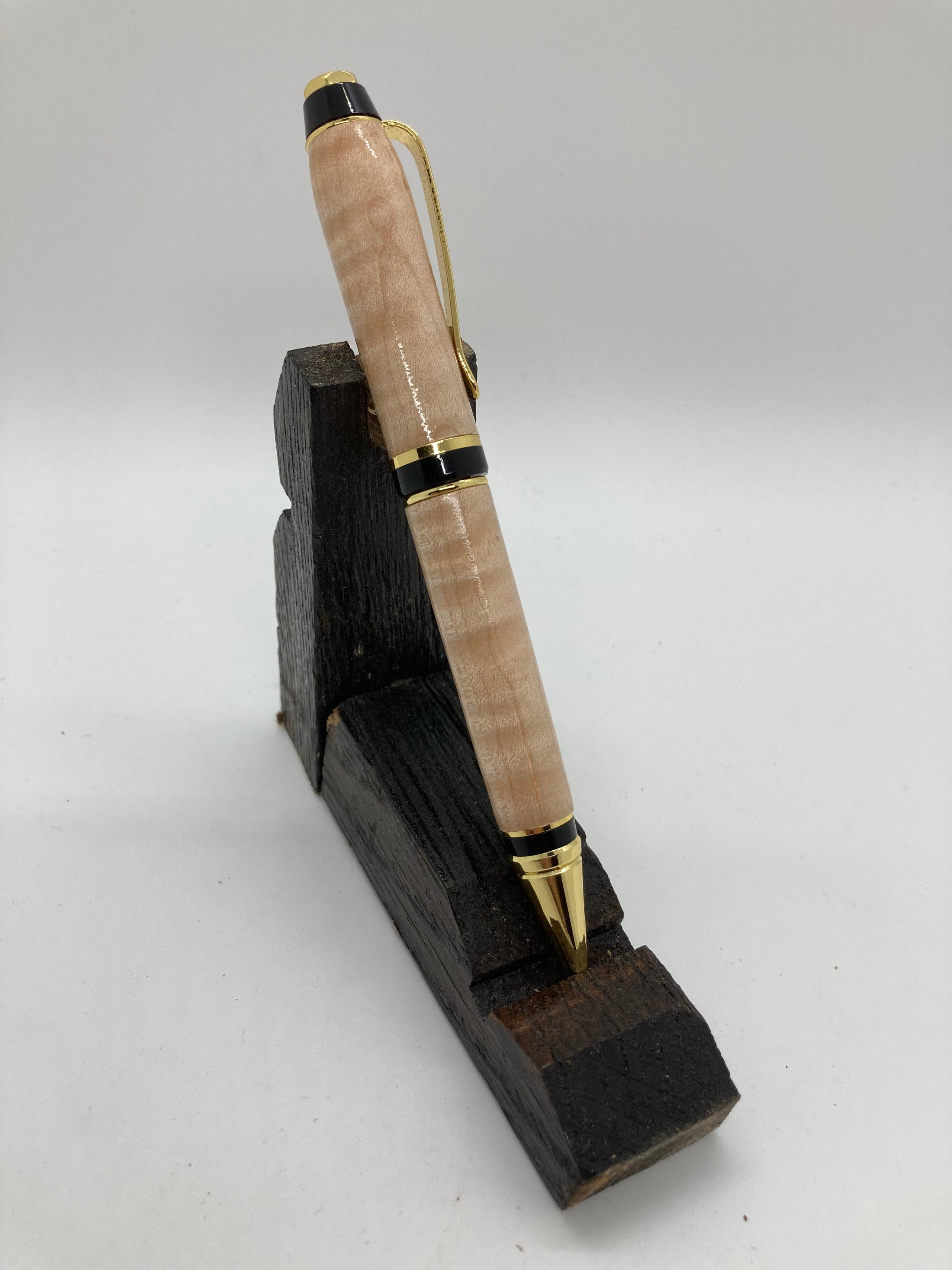 Handmade Wood Pen, Curly Kentucky Coffee Tree Wood, store Wooden Pen, Rollerball Pen